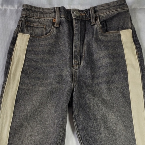 NWT Blank NYC The Cooper Women's Gray Jeans with Cream Stripes size 25 - Picture 10 of 14